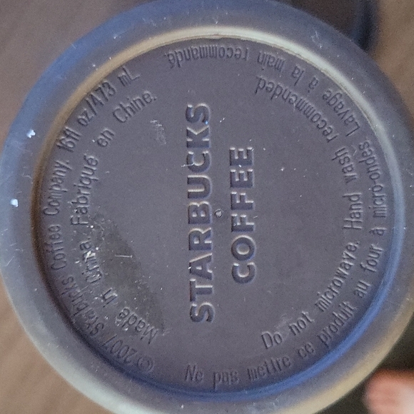2007 Starbucks Black with brown and gold 16oz Travel Mug - Picture 3 of 3